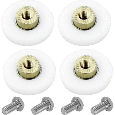 Sliding Door Roller, 4 PCS Shower Rollers, Shower Runners, Roller Wheel for Shower Door, Sliding Door Replacement Wheel (20MM) (1/5)