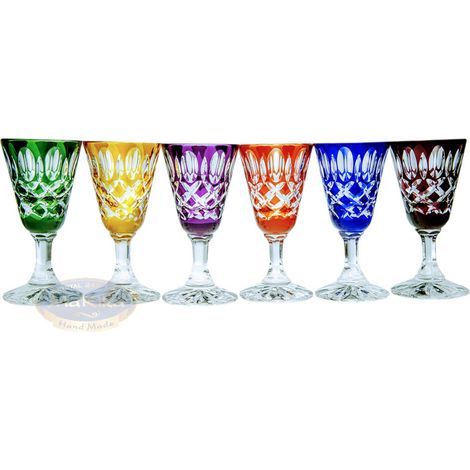 Vasos de vodka de cristal de colores 40ml Krata Oliwka (1/3)