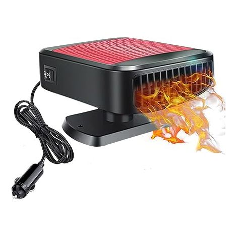 Tragbarer 12V 200W Autoheizer mit Zigarettenanzünderstecker, Scheibenenteiser, 2-in-1 Schnellheiz- und Kühlfunktion mit Saugnapfhalterung