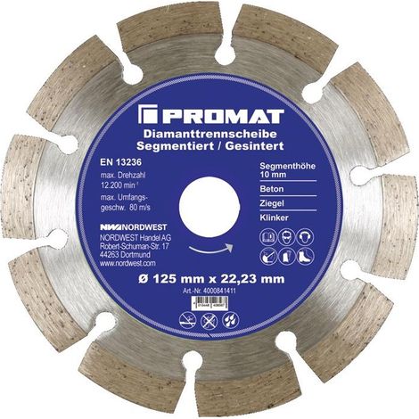 Disque à tronçonner diamant D. 300 mm perçage 25,4 mm segmenté 10 mm (1/3)