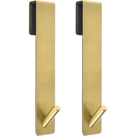 Ganci per porta doccia (19 cm), ganci estesi per porta doccia in vetro senza telaio, ganci portasciugamani in acciaio inossidabile, ganci appendiabiti resistenti per accappatoi e asciugamani - 2 pezzi (1/5)