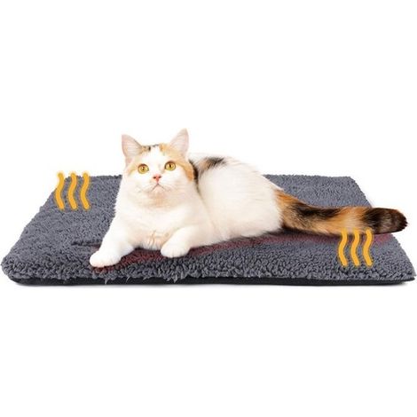 Tapis chauffant auto-chauffant pour chat - Coussin chauffant en fibre de carbone réfléchissant la chaleur - Convient aux chats et petits chiens - Sans électricité - Housse amovible - Utilisation intér (1/5)