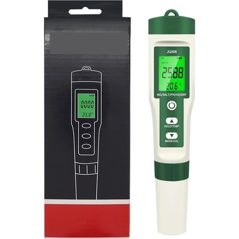 Testeur de pH du Sol, Testeur de pH numérique 10 en 1 for la qualité l'eau, résistivité, fertilité, l'H2, température, l'ORP, conductivité, le TDS, salinité, SG et (1/5)