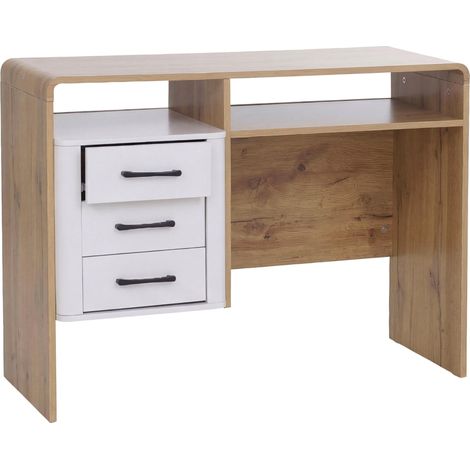 Bureau HWC-P43, bureau de travail, bureau d'ordinateur, 3 tiroirs en MDF, 75 x 100 x 40 cm - aspect (1/5)