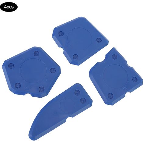 Kit de 4 outils de calfeutrage en silicone, bleu, pour joints d'angle et lissage, rénovation salle de bain (1/5)