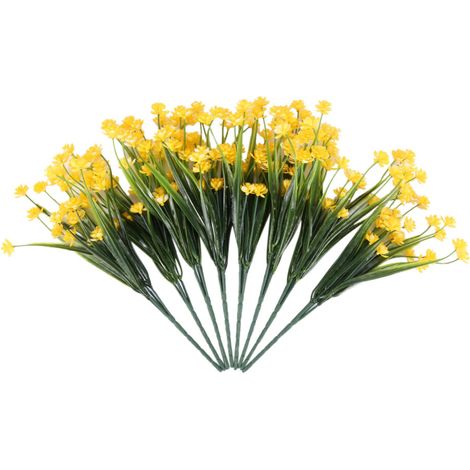 plantes artificielles résistantes aux UV, 8 branches en plastique, jardinière suspendue artificielle verte, idéale pour les cuisines, les maisons, les mariages, les bureaux et la décoration de bureau.