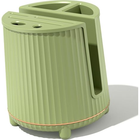 Porte-couteaux rotatif multifonctionnel, planche à découper, support de rangement pour couteaux, grande capacité, égouttoir, étagère à baguettes et couteaux, simple couche, vert avocat (1/5)