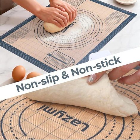 Tapis De Cuisson En Silicone - 40 X 50 Cm - Antiadhésif Et Antidérapant - Pour Pâtisserie Et Pétrissage - 1 Pièce (1/5)