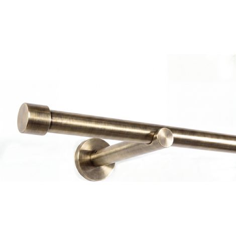 Gardinenstange auf Maß 19mm 1-läufig Messing-antik mit Kappe - Serie Trend 60cm (1/5)