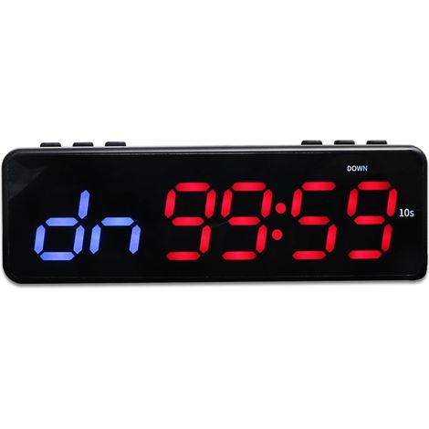 Grande horloge LED numérique surdimensionnée Minuterie d'intervalle de minuterie de gymnastique de 1 pouce, horloge de forme physique d'entraînement alimentée par batterie de contrôle d'application de (1/5)
