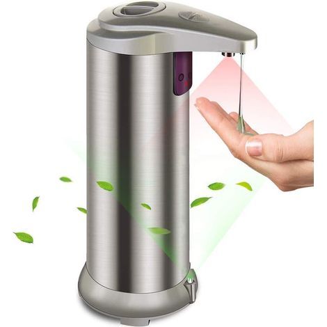 Hand Soap Dispenser Automatic Touchless Soap Dispenser with Infrared Motion Sensor, Output Control Switches, Waterproof Base, Stainless Steel Body, for Kitchen Bathroom Commercial Hotel Restaurant (1/5)