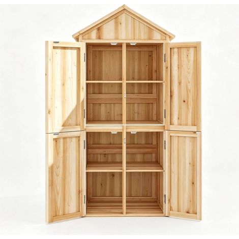 Armadio da giardino in legno con tetto inclinato in bitume 82 x 50 x 190 cm (1/5)