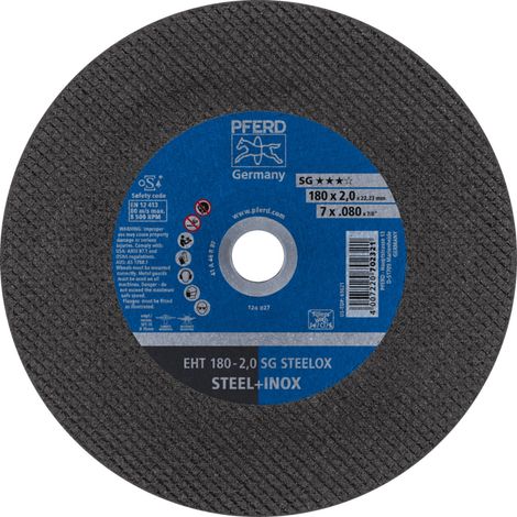 PFERD TOOLS Trennscheibe EHT 180x2,0x22,23 mm gerade Leistungslinie SG STEELOX für Stahl/Edelstahl 25 Stk (1/5)