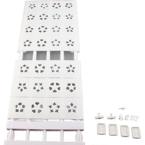 Étagère extensible blanche à tension pour placard, sans perçage, télescopique, avec séparateur, largeur 24 cm, longueur 75 à 120 cm / 29,5 à 47,2 pouces (1/5)