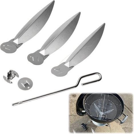 Kit de nettoyage pour barbecue 22 pouces - système de retrait des cendres, argent (1/5)