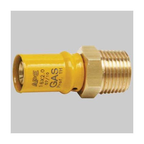 RACCORDO A PRESSARE DIRITTO MASCHIO PER GAS  26 x 1     APE RACCORDERIE