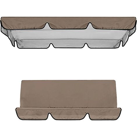 Ensemble de 2 abris suspendus, Fokelyi, protection soleil et pluie, blanc, dimensions de l'abri : 164 x 114 x 15 cm, dimensions de l'assise : 130 x 140 x 8 cm (1/5)