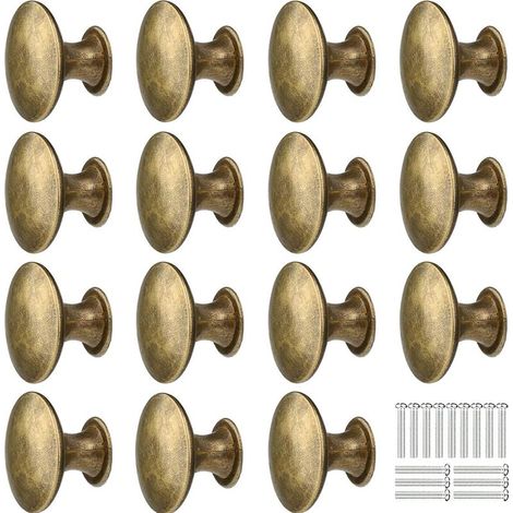 15 Vintage-Möbelknöpfe aus Bronze, 30-mm-Schubladenknöpfe, runde Schrankknöpfe, Retro-Metallgriffe mit Schrauben für Schränke, Kleiderschränke, Küchen und Nachttische (1/5)