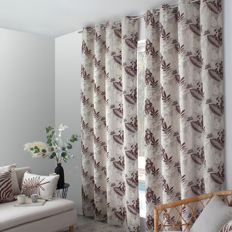 Rideau Imprimé "Kasane" 140x240cm Lin & Moka