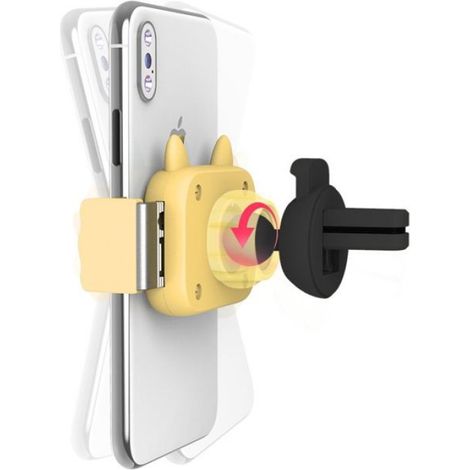 Support Téléphone Voiture - Fixation Sortie D'air - Rotation 360° - Compatible 4,5 À 6,5 Pouces - Aluminium Allié ABS PC - 63 G (1/5)