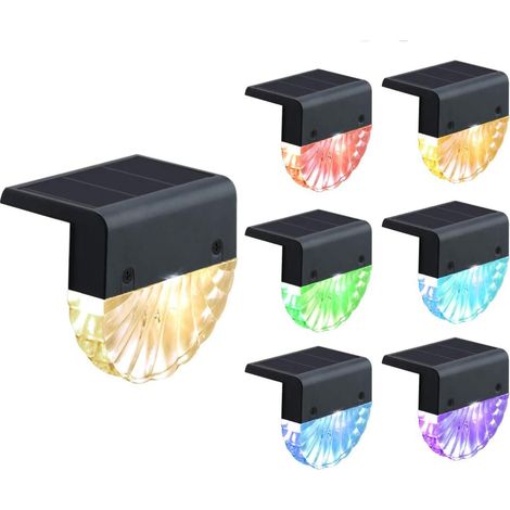 LED-Solar-Wandleuchte, warmweiß, für Garten, Zaun, Treppenhausdekoration - 2 Stück (1/5)