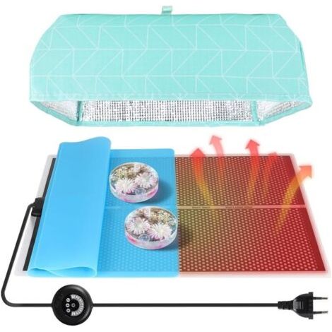 Tapis Chauffant en Résine 28 × 42 cm avec Minuterie 20W, 7 Niveaux de Température Réglables, pour Durcir Rapidement et Éliminer Les Bulles pour Résine Époxy, Moule Resine (1/5)