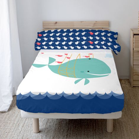 Parure de draps Baleine 2 pièces 160x270 cm (lit 80/90) (1/5)