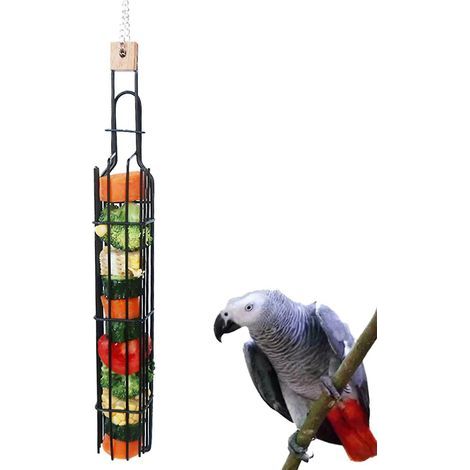Mangeoire en métal pour oiseaux, fruits et légumes, mangeoire pour perroquets et autres animaux de compagnie (1/4)