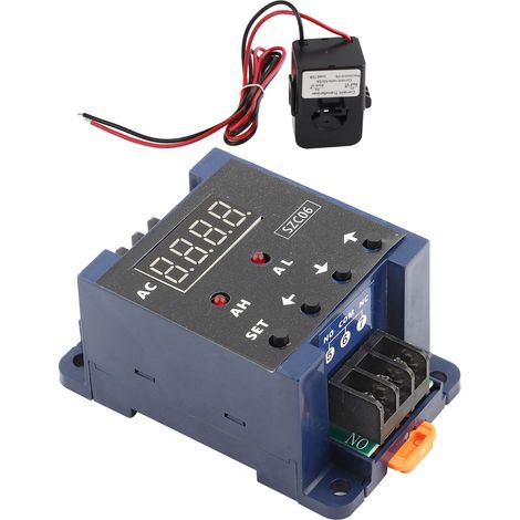 AMMETTER AC, Digitalmonitor 0,3-50A Messbereich, Relaisalarm für AC110-220V Stromerkennung, Echtzeitüberwachung, Überlastschutz (50A)