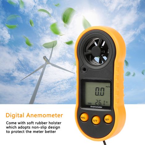 Anémomètre numérique portable GM818 avec écran LCD, mesure de la vitesse du vent et de l'air, testeur de débit d'air (1/5)