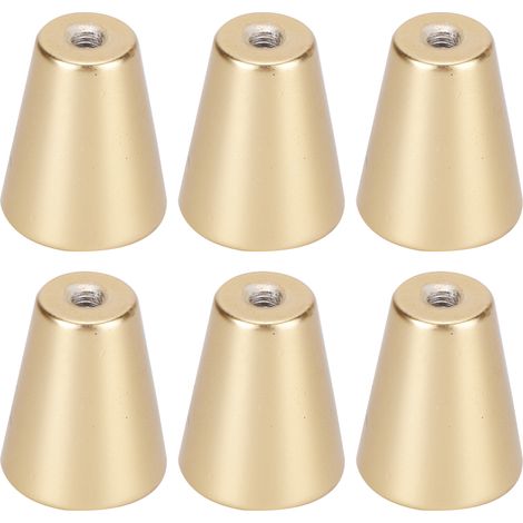Lot de 6 poignées de tiroir dorées en aluminium spatial, style européen, pour meubles, trou unique rond (1/5)