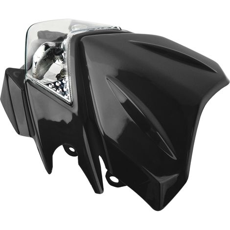 Phare avant moto H4 LED étanche avec DRL pour KLX 110 125 150 230 250 300 450R CRF WRF DC12V noir, optique anti-buée, éclairage double intensité (1/5)