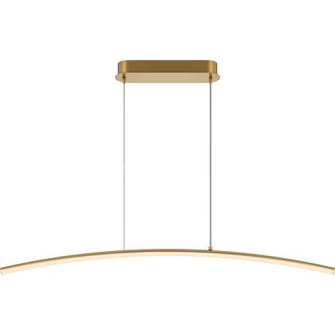 Maytoni Curve Plafonnier suspendu de bar moderne en laiton 1150 lm abat-jour blanc