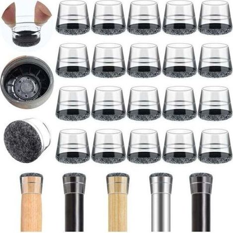 40 unidades de protectores para patas de silla, protectores elásticos de fieltro para pies de silla, 14-20 mm, almohadillas para proteger las patas de la mesa y evitar arañazos en el suelo (pequeño, T (1/4)