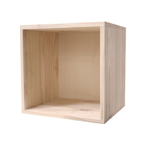 Pensile Libreria 1 Ripiano 36x30x36 cm in Legno di Pino Naturale (1/2)