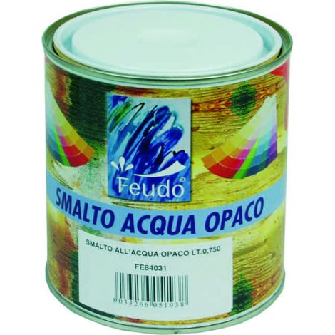Smalto all'acqua opaco in barattolo (wasser lack lux) - ml.750 bianco opaco - 6 pz