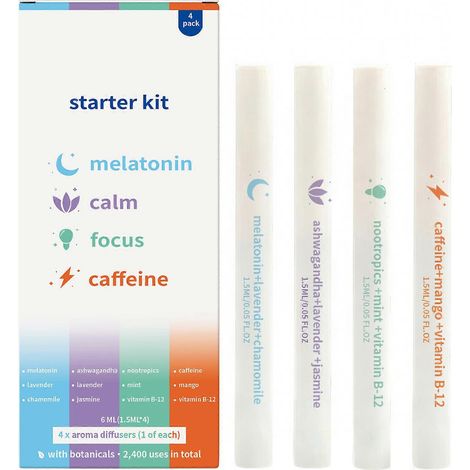 Lot de 4 stylos diffuseurs d'huiles essentielles pour la relaxation sensorielle et la détente, favorisant la concentration et une respiration plus claire.