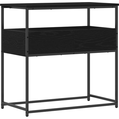 Konsolentisch Schwarz Eichen-Optik 75 x 40 x 75 cm