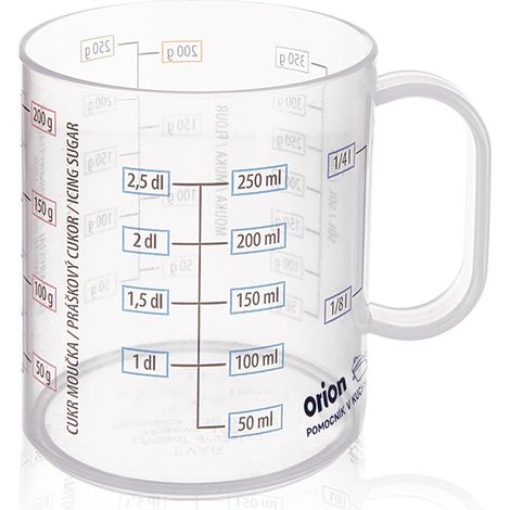 Küchenmessbecher aus Glas mit Skala zum Abmessen von Flüssigkeiten, 250 ml