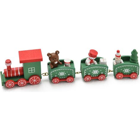 Train En Bois - Décoration De Noël Artisanale - Ornement Pour Sapin Et Maison - Cadeau Pour Enfants - Lot De 1 (1/5)