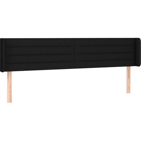 Maison Exclusive - Cabecero de tela negro 203x16x78/88 cm (1/5)