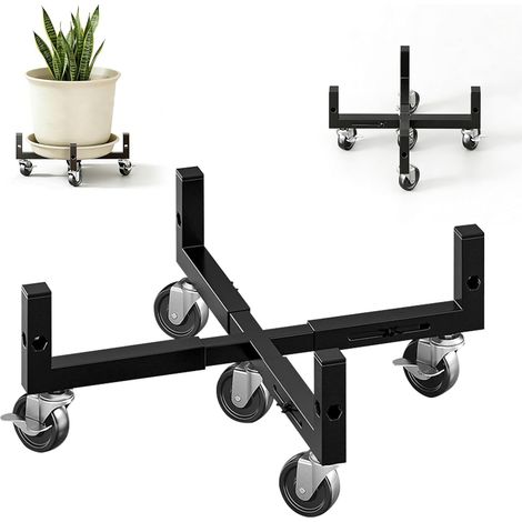 Chariot à Plantes à roulettes Réglable, Support Pot Fleur Roulant 100 kg (1/5)