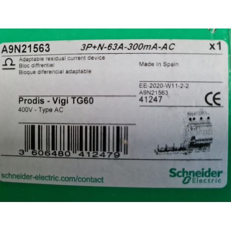 VIGI TG60  3P+N  63A 300mA-AC  SCHNEIDER A9N21563  Bloc Différentiel