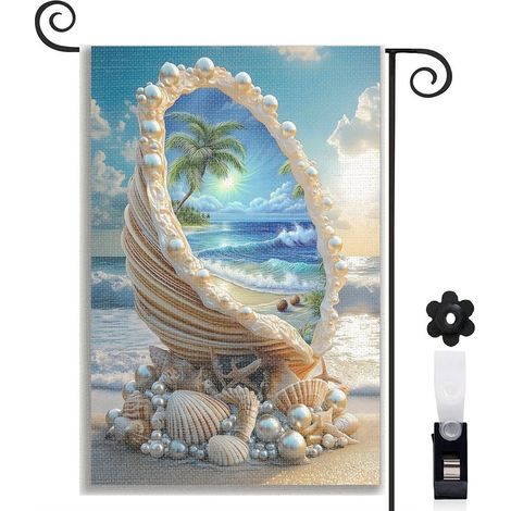 Drapeau de jardin décoratif décoration pour maison de campagne toile résistante double face 30 x 45 cm pour porche et cour (1/5)