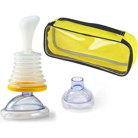 Notfall-Anti-Erstickungsgerät, Atemwegs-Erste-Hilfe-Set für Erwachsene und Kinder, 4-teilig mit 2 Maskengrößen, Anti-Erstickungs-Rettungsgerät