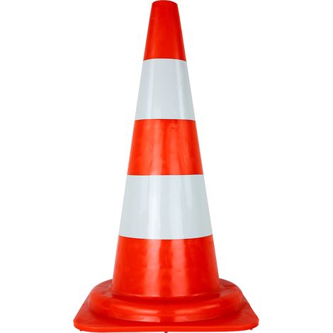 Cône de chantier PVC 50cm rétroréfléchissant classe 1 - 3205022 (1/3)