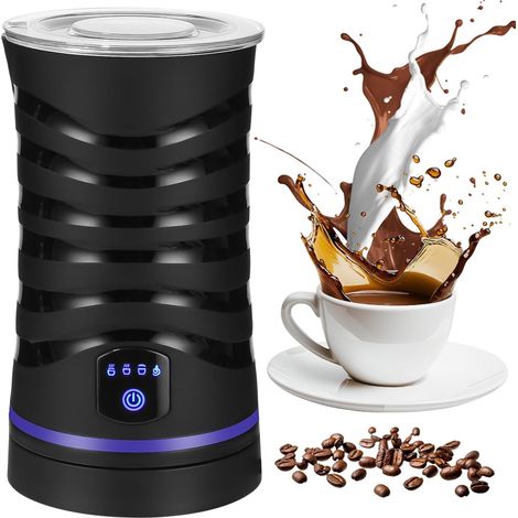 Mousseur à lait électrique 4 en 1 avec revêtement antiadhésif Pour mousse de lait chaude et froide, arrêt automatique, idéal pour le café et le lait (1/5)