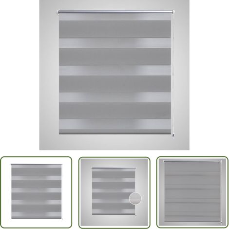 Doppelrollo Seitenzug Duo Rollo  80 x 175 cm grau - Doppelrollo - Lichtdurchlässig - Raffstore - Fensterrrollo - Gardine (1/5)