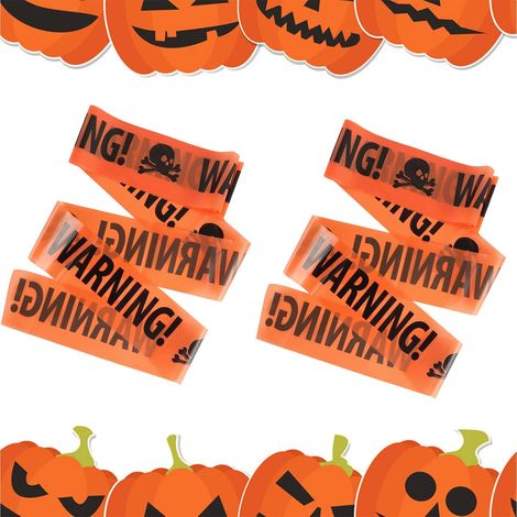 CSPARKV Halloween Warning Tape 2PCS Halloween Caution Tape Warning Tape Warning Tape for Haunted House Halloween Decoration 5mx8.5cm (1/5)