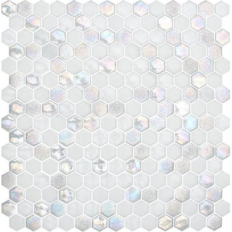 Mosaïque de pate de verre effet texturé HEXAGONE STAR 2.6x2.2cm Brillant et Mat (mix) - Boîte de 2 m2 (1/2)